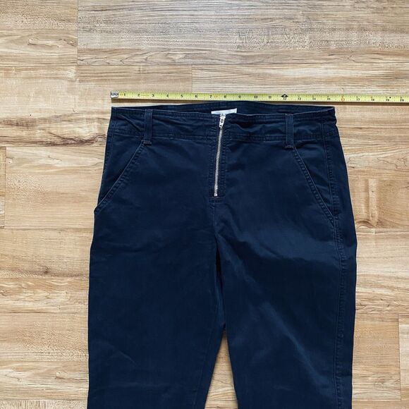 A.L.C 8 Washed Black Quintin Stretch Cotton Front Zip Slim Pants Moto Minimalist - Picture 13 of 16